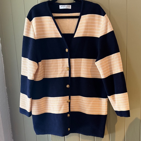 Jaeger Sweaters - Wool Jaeger Striped Women's Sweater Sz L/XL